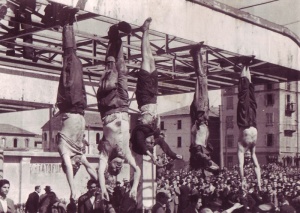 Mussolini hanging upside down