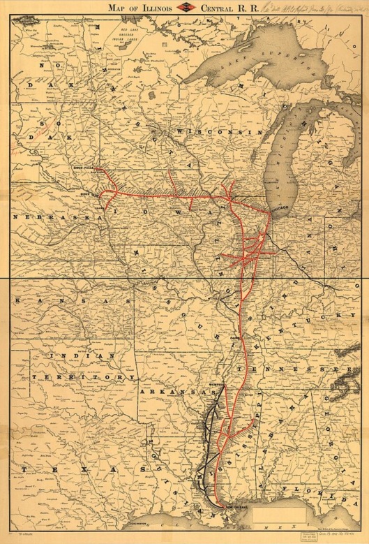 Illinois Central RR historic map